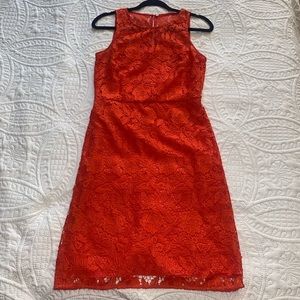 Red J. Crew Lace Dress